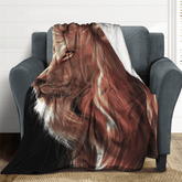 Lofaris Personalized Lion Face Portrait Throw Blanket